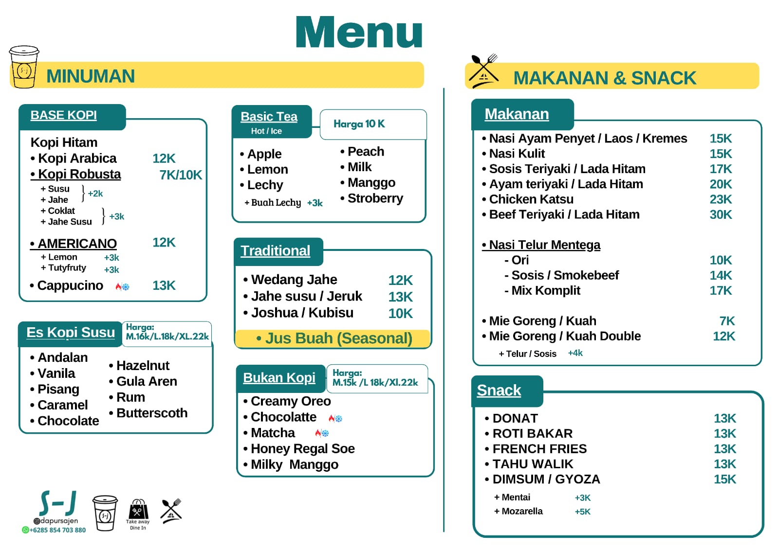 Menu Makanan & Minuman