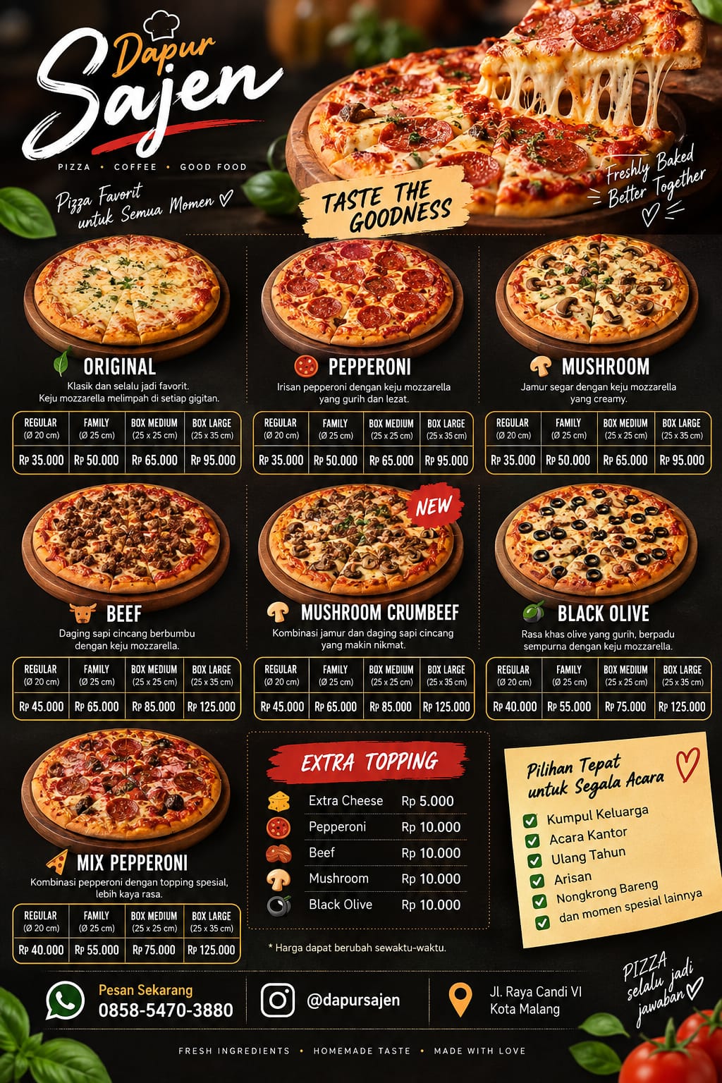 Menu Pizza